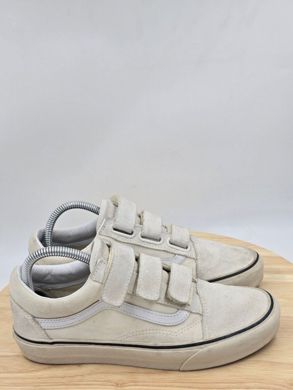 VANS OLD SKOOL V SUEDE CANVAS SHOE MARSHMALLOW/TURTLEDOVE Men's 7/Women's 8.5